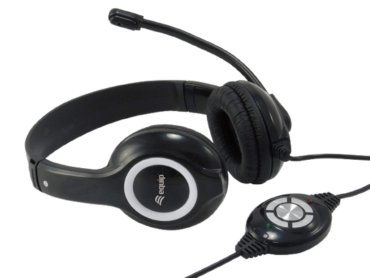 Cuffia USB con microfono e regolazione volume 2mt EQUIP 245301