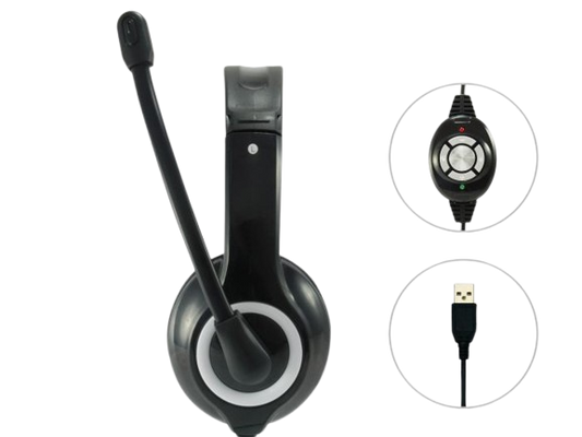 Cuffia USB con microfono e regolazione volume 2mt EQUIP 245301