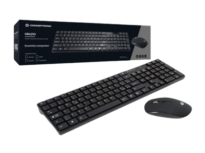 Tastiera e Mouse Wireless QWERTY Italiano Conceptronic Orazio