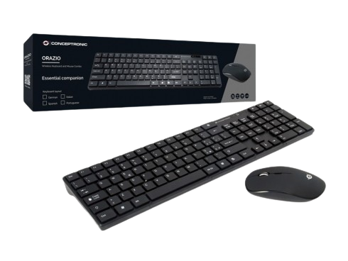 Tastiera e Mouse Wireless QWERTY Italiano Conceptronic Orazio
