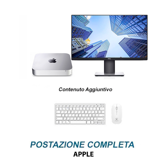 Postazione completa APPLE - Mini Mac A1347 i5-4278u + Monitor 24" + kit tastiera e mouse Wireless