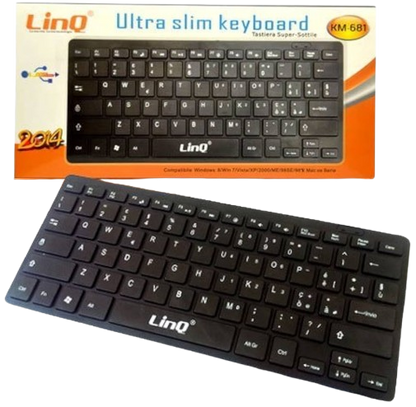 Tastiera Ultra Sottile USB LINQ KM-681 NERA