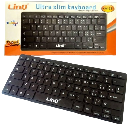 Tastiera Ultra Sottile USB LINQ KM-681 NERA