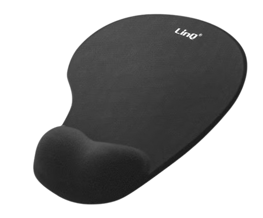 Tappetino Mouse LINQ MP2421 con poggiapolso Antiscivolo Nero