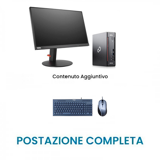 Postazione Completa - PC Fujitsu i3-6100T + Monitor 22" + kit tastiera e mouse USB