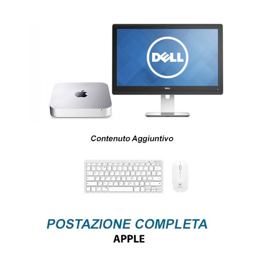 Postazione completa APPLE - Mini Mac A1347 i5-4278u + Monitor 23" + kit tastiera e mouse Wireless