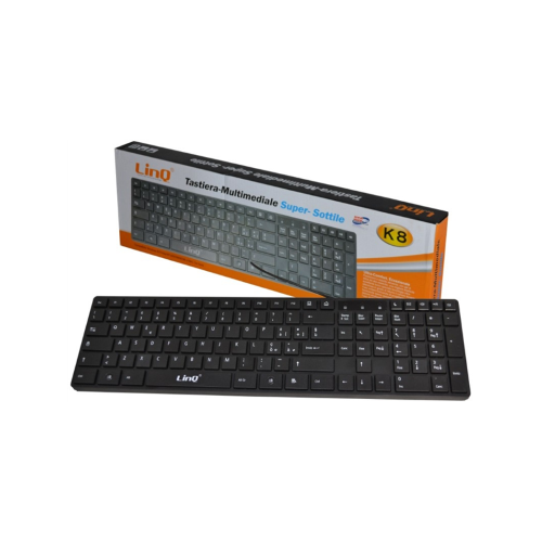 TASTIERA MULTIMEDIALE USB SUPER SOTTILE - LINQ K8