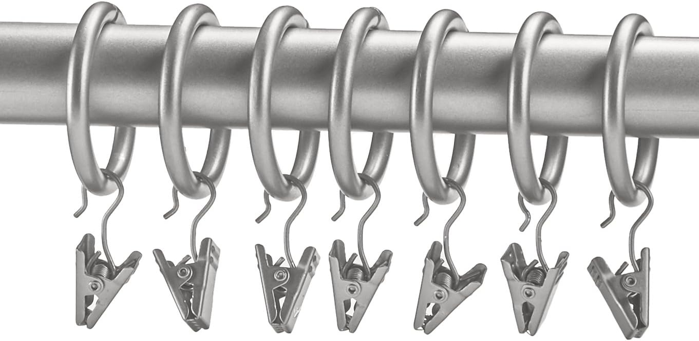 Anello con Clip per Tenda da 1 Pollice 2.54cm set da 7, in nickel