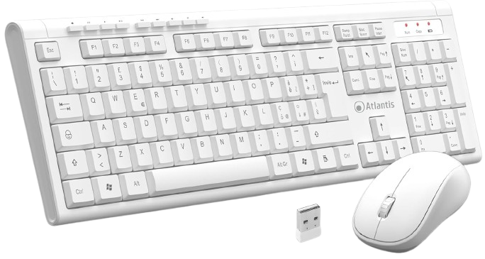 KIT TASTIERA E MOUSE WIRELESS ATLANTIS P013-AX280GW+M