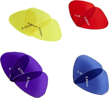 Plettri per chitarra Amazon Basics, trasparenti, in policarbonato, confezione da 10