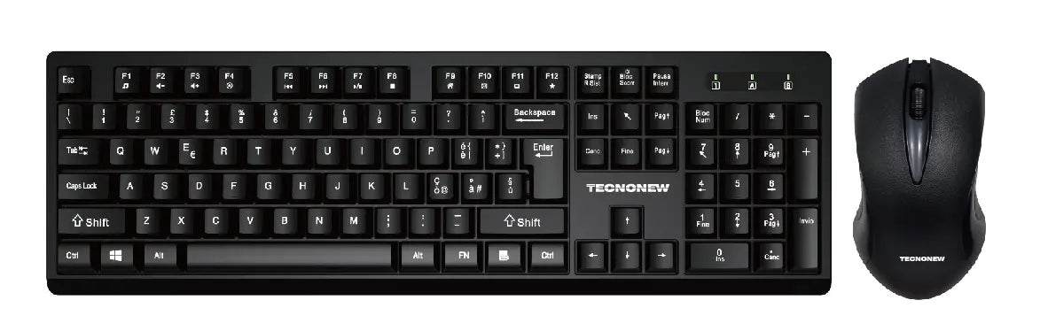 KIT TASTIERA E MOUSE WIRELESS TECNONEW TN-W736