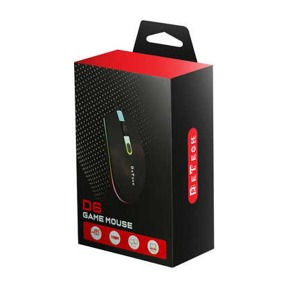 Mouse Ottico USB RGB D6 -Detech