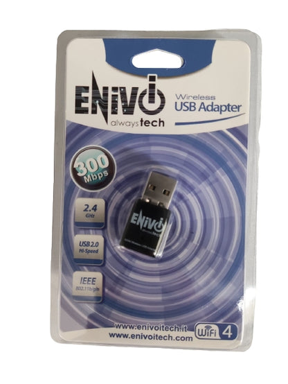 Chiavetta USB WIFI 300MBPS 2.4GHZ ENIVOITECH