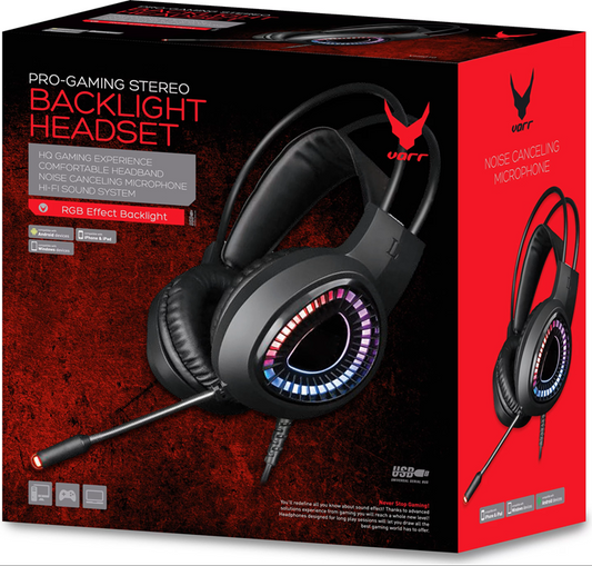 CUFFIA PRO GAMING RGB STEREO BACKLIGHT HEADSET VARR VH8010