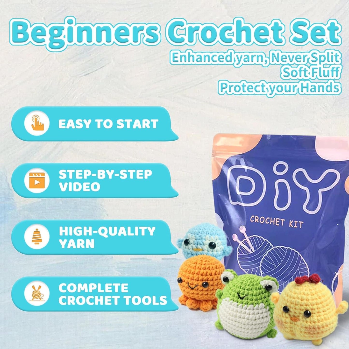 Kit all'uncinetto per principianti  DIY YAMAXIN