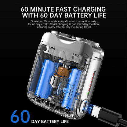 Mini Rasoio Elettrico Portatile Tascabile Ricaricabile USB per Uomo
