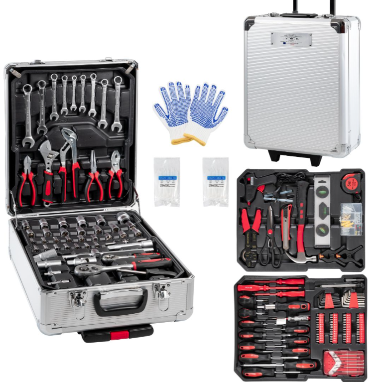 Set valigia utensili attrezzi da lavoro in cromo vanadio 849 pezzi trolley