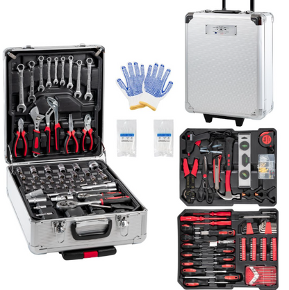 Set valigia utensili attrezzi da lavoro in cromo vanadio 849 pezzi trolley