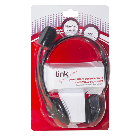 Cuffia Con Microfono Orientabile Controllo Volume Usb LINK LKHS01