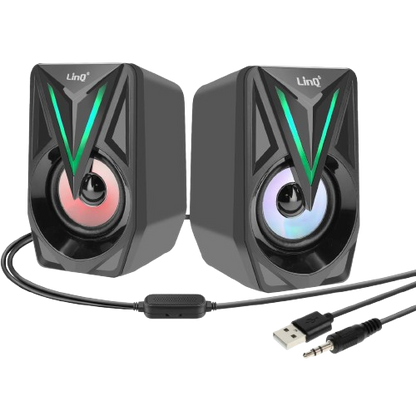 CASSE MULTIMEDIALI 2.0 CON LED RGB USB - LINQ S8508